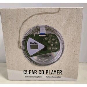 ClearTech Clear CD Player Including Earphones, Portable. New
